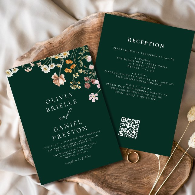 Emerald Green All in One QR Code Wedding Einladung (Von Creator hochgeladen)