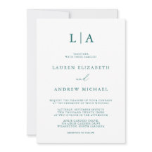 Emerald Green Aquamarin Monogram Minimalistisch We