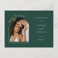Emerald Green Arch Foto QR Code Save the Date Pos