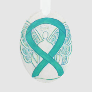 Emerald Green Awareness Ribbon Angel Ornement