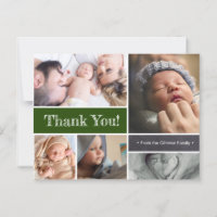 Emerald green Baby Fotos Vielen Dank Postcard