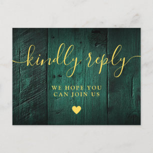 Emerald Green Barn Wood Song Anfrage UAWG Postkart Einladungspostkarte