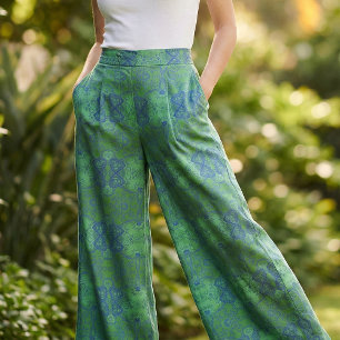 Emerald Green & Blue Stilvoll Bohemisches Muster Stoff