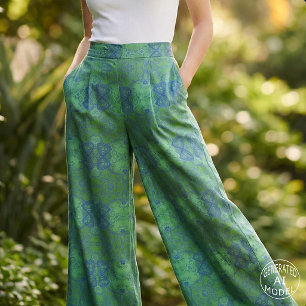 Emerald Green & Blue Stilvoll Bohemisches Muster Stoff