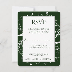 Emerald Green Blüh Wedding RSVP Card Karte