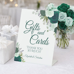 Emerald Green Boho Blumengeschenke & Karten Hochze Sockelschild