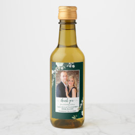 Emerald Green Boho Rose Hochzeit Danke Mini Weinetikett