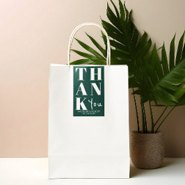 Emerald Green Bold Simple Dankeschön Gastgeschenk Rechteckiger Aufkleber