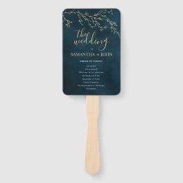 Emerald Green Botanical Elegant Wedding Programs Fächer