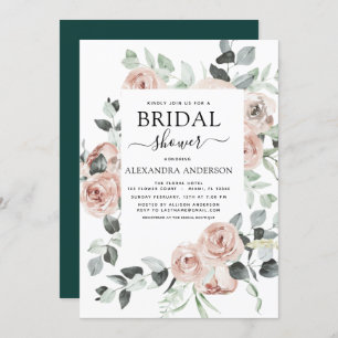 Emerald Green Brautparty Blumengrün Einladung