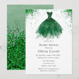Emerald Green Bridesmaid Dress Brautparty Einladung