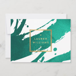 Emerald Green Brushstrokes Geschenkgutschein Mitteilungskarte