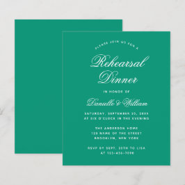 Emerald Green Budget Probe Dinner Einladung