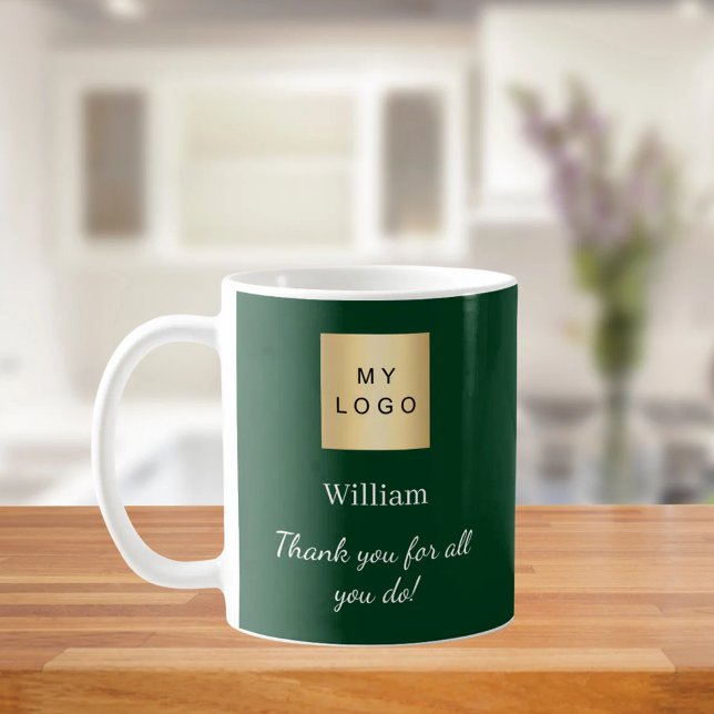 Emerald Green Business Logo Mitarbeiter vielen Dan Kaffeetasse (Von Creator hochgeladen)