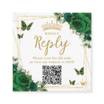 Emerald Green Butterfets Quinceanera UAWG QR Code