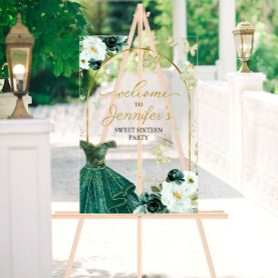 Emerald Green Butterfly Sweet 16 Bienvenue