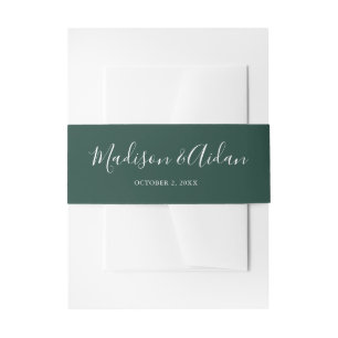 Emerald Green Calligraphy Wedding Einladungsbanderole
