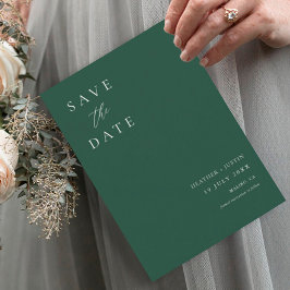 Emerald Green Calligraphy Wedding Simple Save The Date