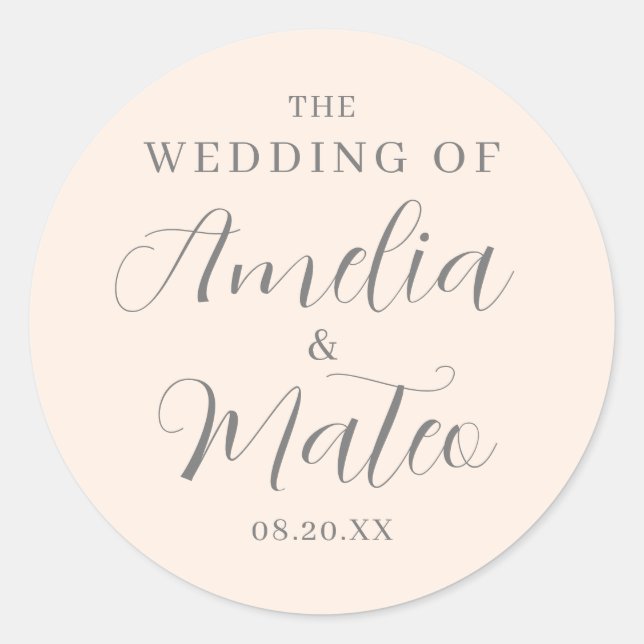 Emerald Green Calligraphy Wedding Umschlag Aufkleb Runder Aufkleber (Vorderseite)