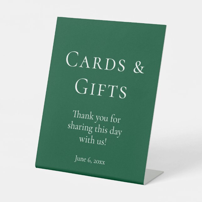 Emerald Green Cards and Gifts Brautparty Sockelschild (Vorderseite)