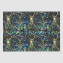 Emerald Green Celestial Tree Gestaltete Glasmuster