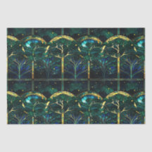 Emerald Green Celestial Tree Gestaltete Glasmuster