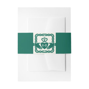 Emerald Green Celtic Claddagh Knot Irish Wedding Einladungsbanderole