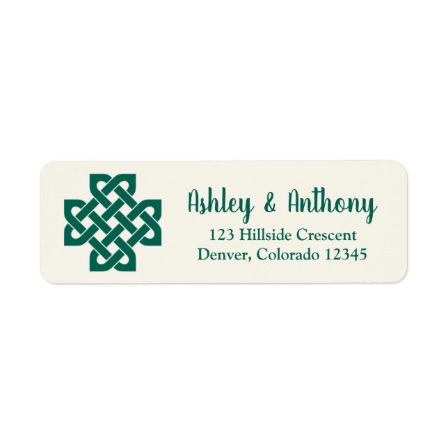 Emerald Green Celtic Knot Wedding Address (Vorne)