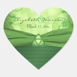 Emerald Green Celtic Liebe kennt Hochzeitsticker Herz-Aufkleber