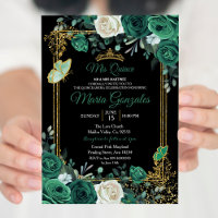 Emerald Green Charra Quinceanera Einladung