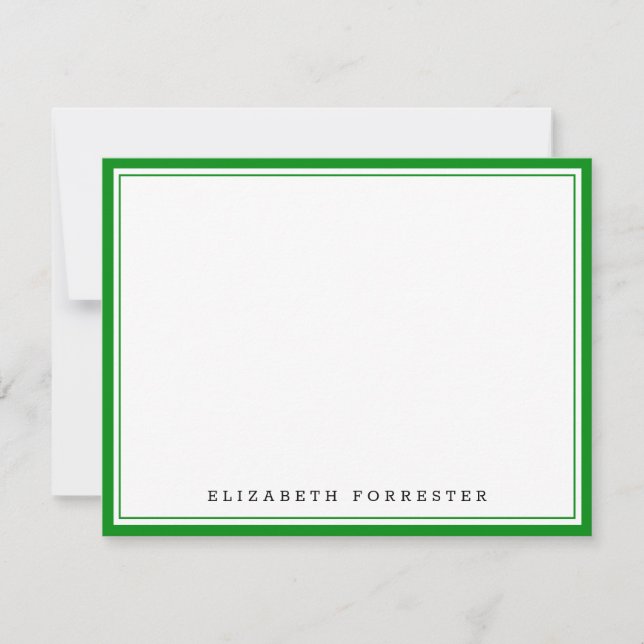 Emerald Green Classic Doppelgrenzenkorrespondenz Mitteilungskarte (Vorderseite)