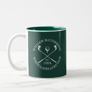 Emerald Green Classic Golf Club Name Personalisier Zweifarbige Tasse