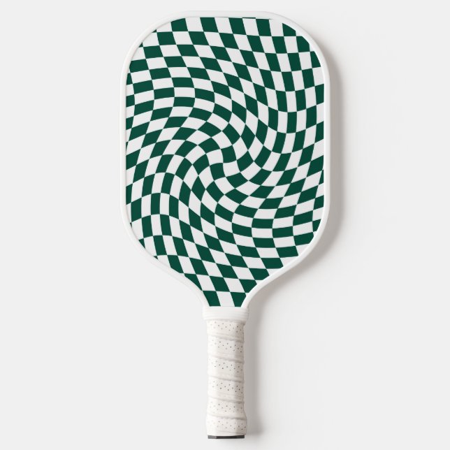 Emerald Green Collection Karo überprüft Pickleball Schläger (Vorderseite)