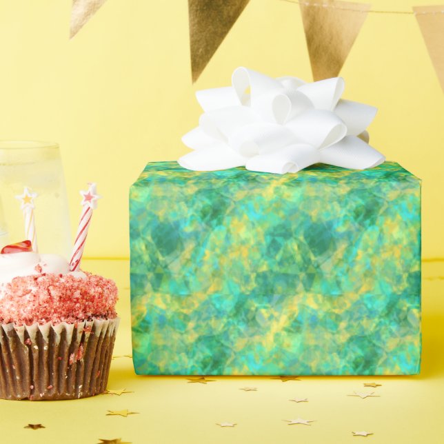 Emerald Green Crumpled Texture Geschenkpapier (Geburtstagsparty)