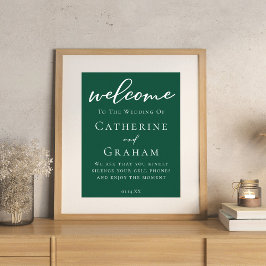Emerald Green Custom Willkommen bei unserer Hochze Poster