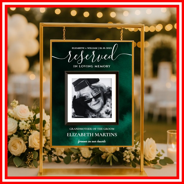 Emerald Green Deceased Reserved Seat Sign  Poster (Von Creator hochgeladen)