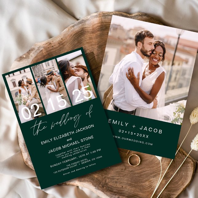 Emerald Green die Hochzeit von Foto Einladung (Von Creator hochgeladen)