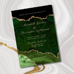 Emerald Green Elegance Gold Glitzer Agate Wedding Einladung<br><div class="desc">Emerald Green Elegance Gold Glitzer Agate Hochzeitseinladung. Erstellt durch © Lesruba Hochzeiten.</div>