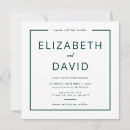 Emerald Green Elegant Moderne Minimalistische Hoch Einladung