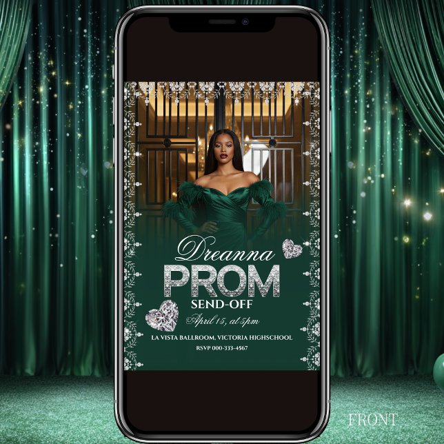 Emerald Green Elegant Prom Send-Off Invitation Einladung (Von Creator hochgeladen)
