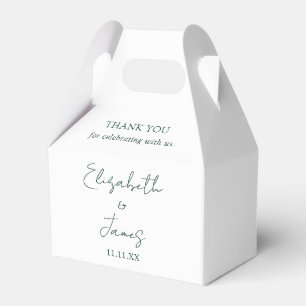 Emerald Green Elegant Script Wedding Vielen Dank Geschenkschachtel