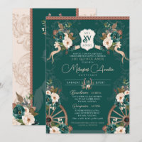 Emerald Green Elegante Baroque Charro Quinceanera