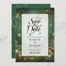 Emerald Green Enchanted Forest Save The Date