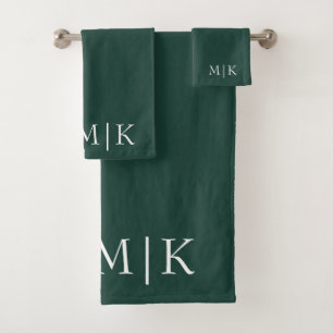 Emerald Green et White Monogramme moderne