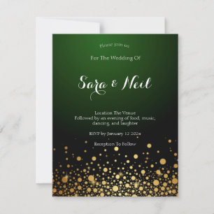 Emerald Green Faire-part de mariage est populaire