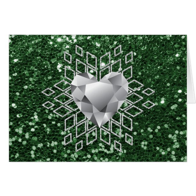 Emerald Green Faux Parties scintillant Diamond Hea (Devant Horizontal)