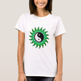 Emerald Green Flaming Yang Sun T-Shirt