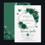 Emerald Green Floral Butterflies Sweet 16 Birthday Einladung<br><div class="desc">Personalisieren Sie diese hübsche smaragdgrüne Blumenladen Sweet 16 Geburtstag Einladung einfach und schnell. Mit eleganten smaragdgrünen Blume, Schmetterlingen und Silberelementen. Klicken Sie einfach auf die Schaltfläche Bearbeiten mithilfe von Entwurfswerkzeugen, um Text, Wortlaut, Stil des Schriftartes, Größe des Schriftartes, Farbe des Schriftartes weiter zu bearbeiten, mehr Text hinzuzufügen, Bilder zu verschieben...</div>