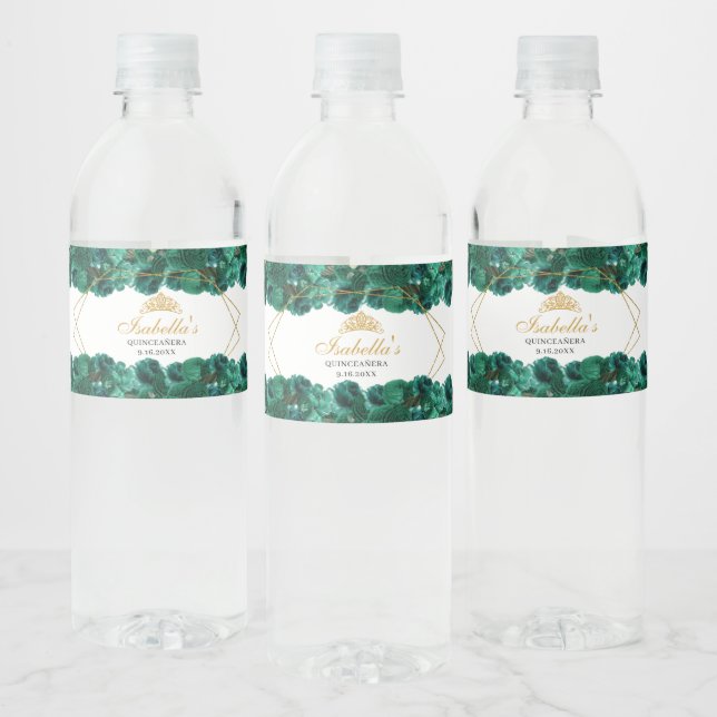 Emerald Green Floral Quinceanera (Flaschen)