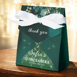 Emerald Green Floral Quinceañera Butterfliegen Geschenkschachtel